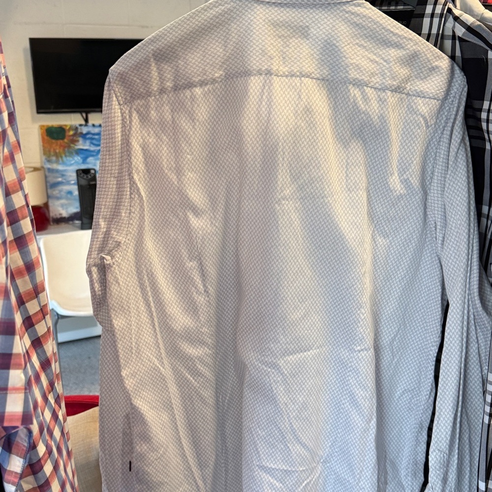 Ted Baker London Light Gray Patterned Button-Down… - image 3